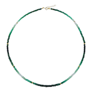 Emerald Ombre Gold Station Necklace