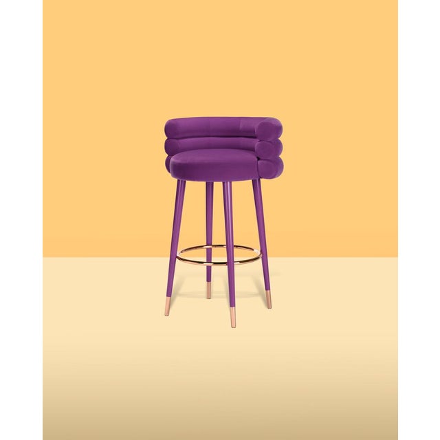 Set of Marshmallow Bar Stools by Royal Stranger For Sale - Image 12 of 18