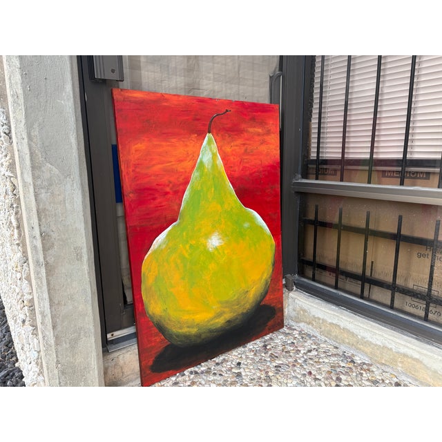 Oil on Canvas of a Large Pear by Kermit Eisenhut For Sale - Image 9 of 11