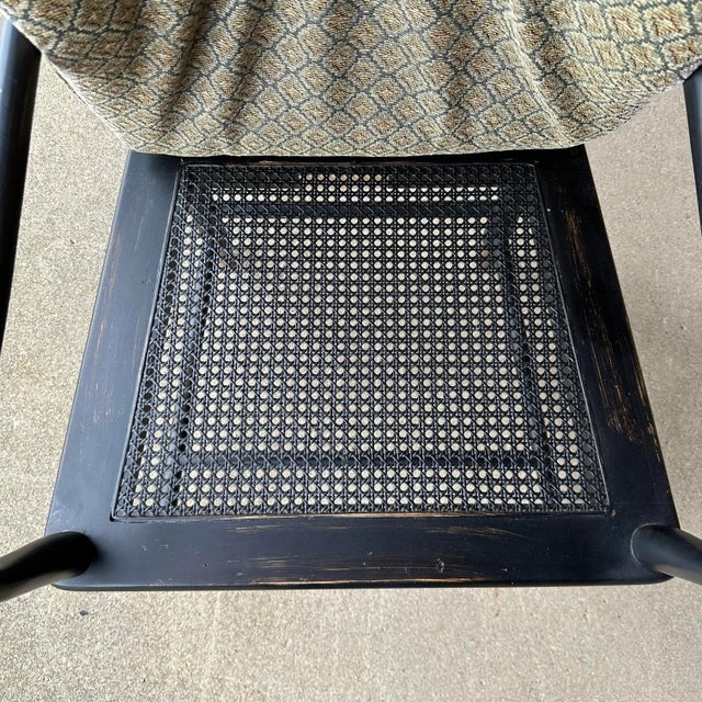 Wood Set of 7 Century Furniture Tall Back Caned Chairs For Sale - Image 7 of 12