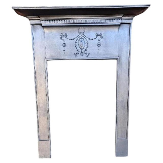 Antique Edwardian Cast Iron Fireplace Mantel and Chimneypiece For Sale - Image 10 of 10