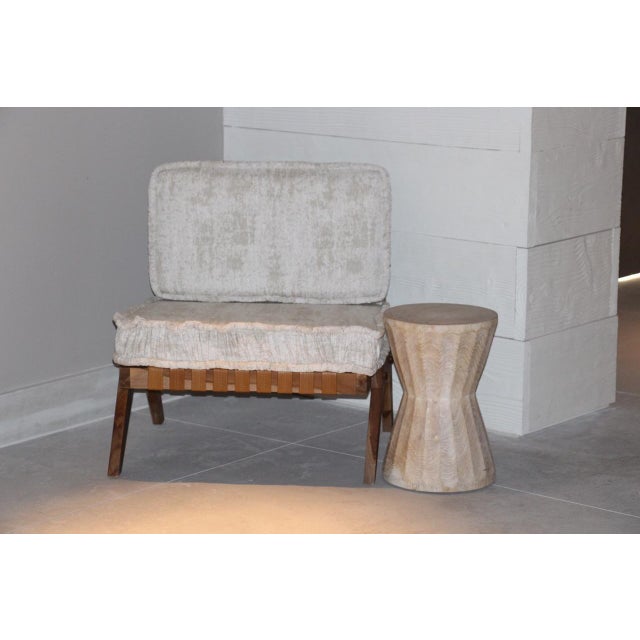 Andrianna Shamaris Bevelled Teak Wood Side Table or Stool For Sale In New York - Image 6 of 6