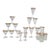 18pc Paneled Glassware Set Gold Border Crystal Goblets Etched Floral Motif 5112b For Sale