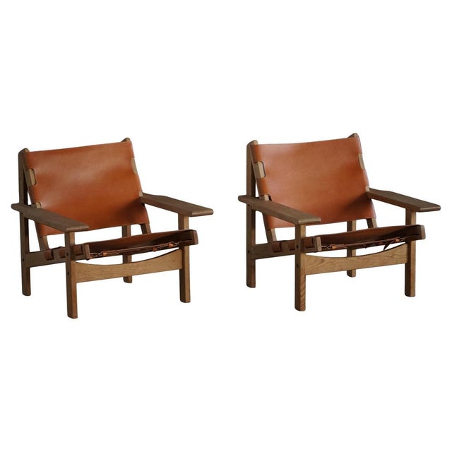 Danish Modern Hunting Chairs in Oak and Leather attributed to Kurt Østervig, 1960s, Set of 2 For Sale - Image 16 of 16