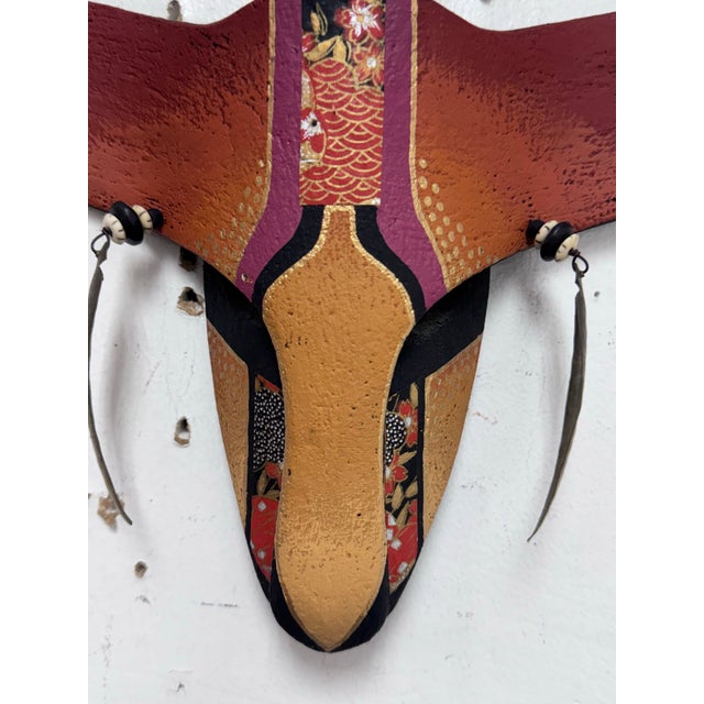 Brown Hilary Handcrafted Clay Animal Wall Mask For Sale - Image 8 of 12