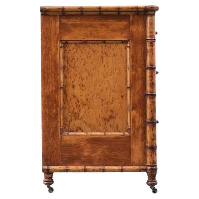 French Aesthetic Faux-Bamboo Three-Drawer Chest, 19th Century For Sale - Image 4 of 11