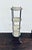 Vintage late 20th century round 4-tiered etagere with wrought iron pillars with scroll legs and beautiful solid, black and...