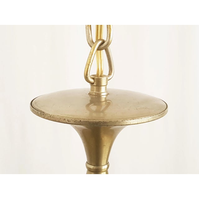 Italian Opaline Glass & Nickel-Plated Metal Pendant Lamp by Reggiani, 1960s For Sale - Image 6 of 11