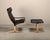 Ingmar Relling Siesta armchair and footstool for Rybo / Westnofa, Norway. Frame of natural oak with a strong canvas...