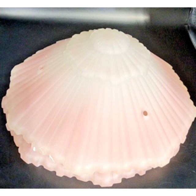 Pink Pair of 1920s Art Deco Pink Glass Fly Catcher Pendant Light Shades For Sale - Image 8 of 9