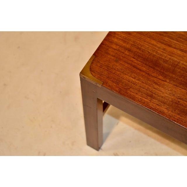 Wood English Mahogany Campaign Coffee Table, Circa 1960 For Sale - Image 7 of 7