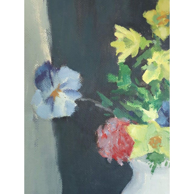 Mid-Century Modern 'Blossoms & Fruit' Vintage Swedish Expressive Still Life Oil Painting, Framed For Sale - Image 13 of 14