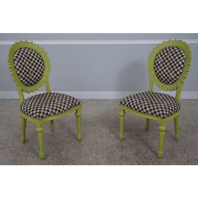 Mackenzie Childs 3 Piece Table & Chair Patio Set Chairish