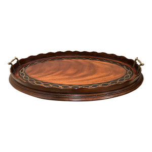 Theodore Alexander Pie Crust Edge Inlaid Serving Tray