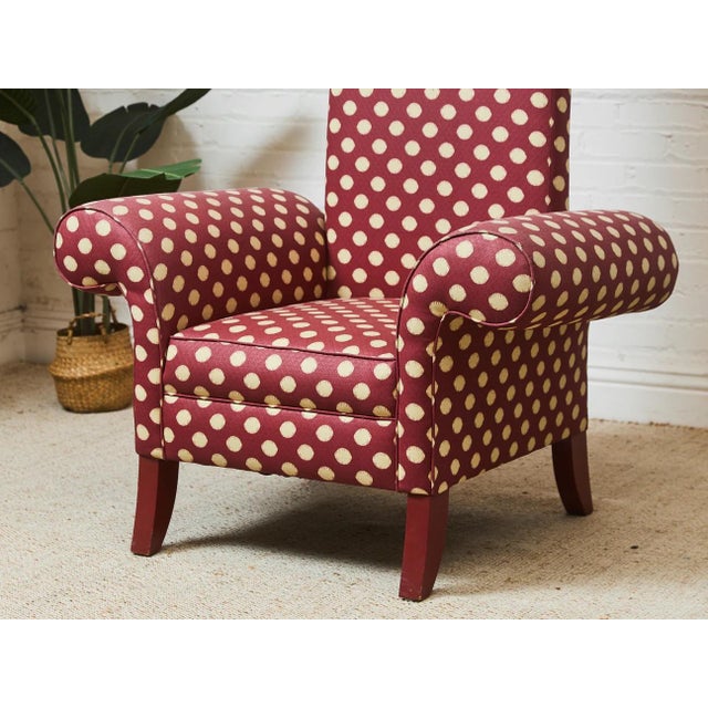 Red Mid 20th Century Curved Sculptural Polkadot Art Sculpture Chair For Sale - Image 8 of 12
