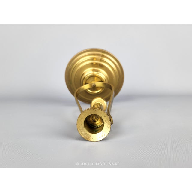 Vintage Brass Ship Gimbal Candle Holder Nautical Candlestick For Sale - Image 4 of 5