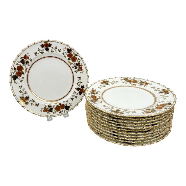Vintage Royal Crown Derby for Tiffany & Co. Dinner Plates- Set of 12 For Sale