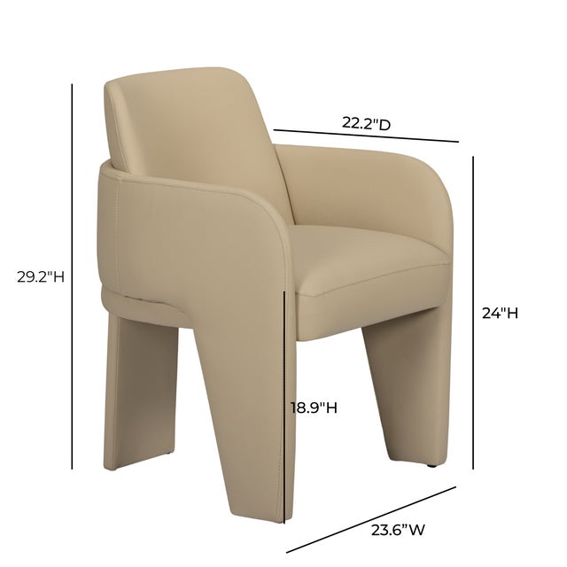 2020s Leo Taupe Performance Vegan Leather Dining Chair For Sale - Image 5 of 5