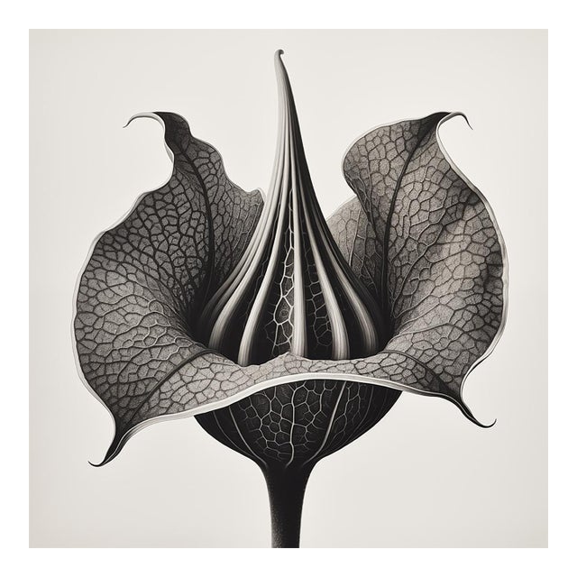 Datura Stramonium — Black and White Vintage Botanical Photography Print For Sale