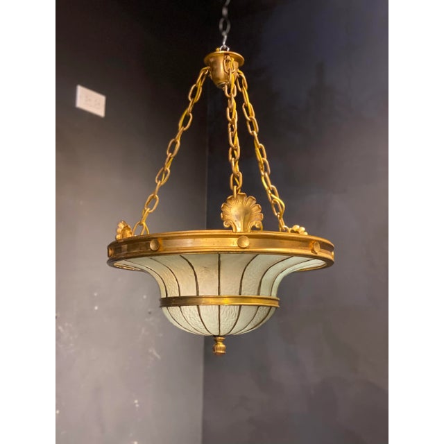 1920s 1920s Caldwell Leaded Glass Lights Fixture For Sale - Image 5 of 9