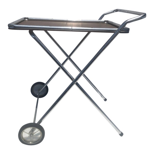 1950s Aluminum Folding Bar Cart For Sale