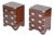 Campaign Style Nightstands in Wood and Brass, 1950, Set of 2 For Sale