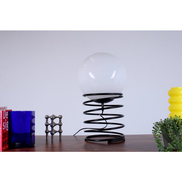 Large Pop Art Glass Globe Spring Table Lamp from Woja Lighting, 1970s For Sale - Image 4 of 14