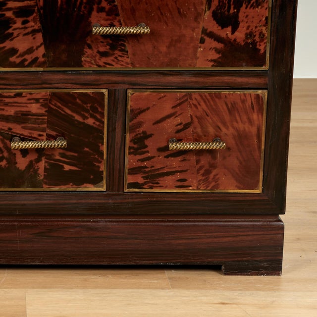 Vintage Faux Tortoiseshell and Rosewood Chest of Drawers For Sale - Image 13 of 17