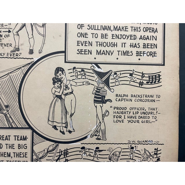 1941 ink and paint on cardstock advertising a performance of Gilbert and Sullivan opera "H.M.S. Pinafore" at the Community...