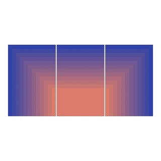 2026, Abstract Geometric, Bauhaus Triptych, Striped Sunrise, Limited Edition Giclée Print on Watercolor Paper by Cyd Fontaine For Sale