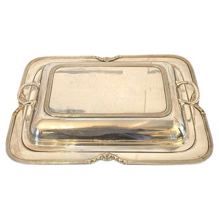 Antique Silver Plated Entrée Dish For Sale