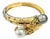 Bochic "Orient" Vintage South Sea Pearl & Sapphire Bangle - 18K Gold & Silver For Sale