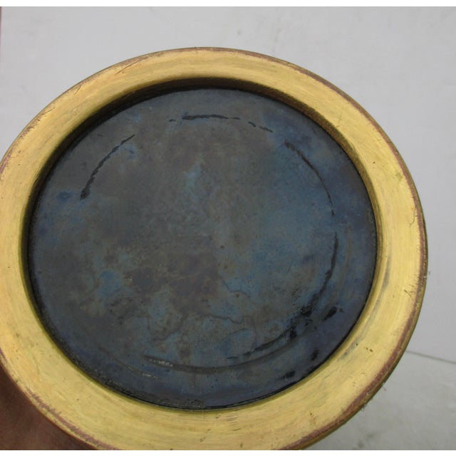 Black Vintage Chinese Enamel Cylinder Vase For Sale - Image 8 of 8