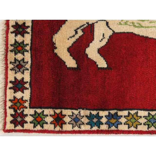 1980s Vintage Hand-Knotted Persian Gabbeh Rug 2'3" X 3'1" For Sale - Image 5 of 6