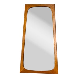 Vintage Danish Teak Hanging Wall Mirror by Aarhus Glasimport & Glassliberi For Sale
