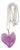 Christian Lacroix Silvered Metal Necklace with Lavender Resin Heart Pendant For Sale