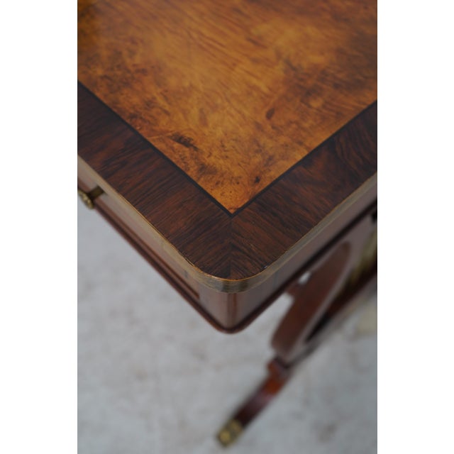 Brown Vintage Regency Style Writing Table Desk For Sale - Image 8 of 18