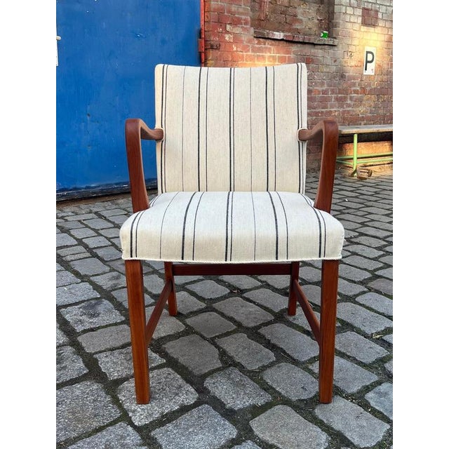 Danish Lounge Chair with Piped Upholstery For Sale - Image 3 of 11