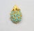 1960s Vintage Signed Alice Caviness Goldtone Faux-Turquoise Cabochon Pineapple Brooch For Sale - Image 5 of 7