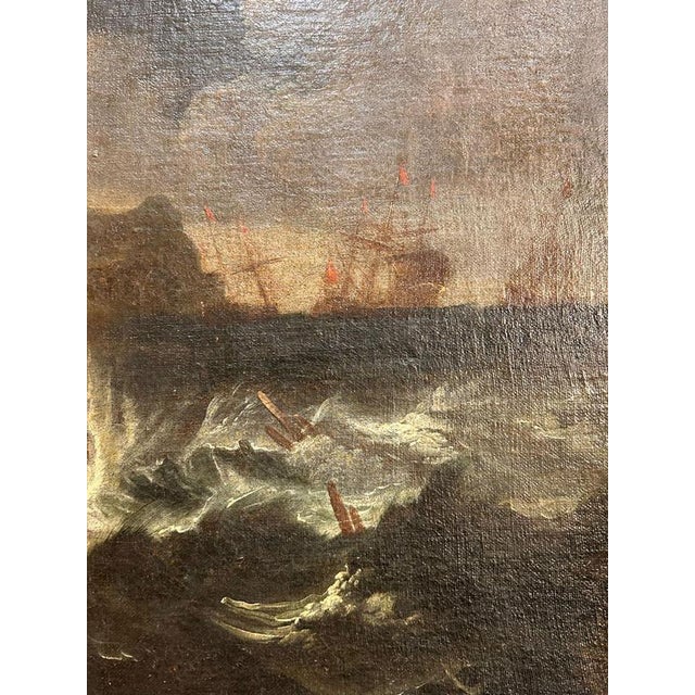 Red After Monsù Montagna, Stormy Sea, Oil on Canvas, Framed For Sale - Image 8 of 9