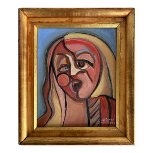 Jose Bernal 1947 Abstract Oil Painting on Canvas "Opera Singer"