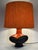 Mid-Century Modern Fat Lava Table Lamp with Bright Glossy Glaze in Orange-Blue, 1960s For Sale - Image 3 of 17