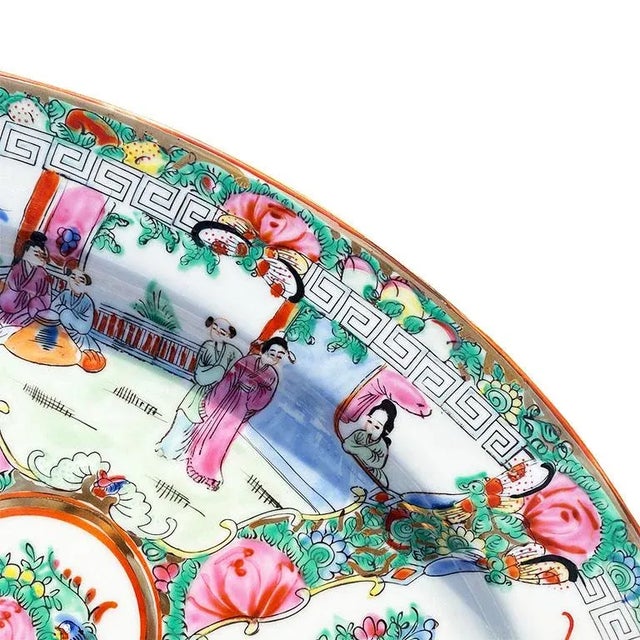 Chinoiserie Chinoiserie Ceramic Famille Rose Oval Platter in Pink and Gold Floral Motif For Sale - Image 3 of 6