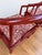 Wood Vintage Chinese Horseshoe Back Arm Chairs With Palm Pattern Seat Cushions. Set of 4. For Sale - Image 7 of 8