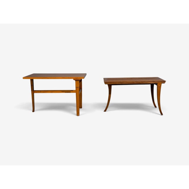 Brown t.h. Robsjohn-Gibbings, Rare Trapeza End Tables, Walnut, Greece, 1937 For Sale - Image 8 of 18