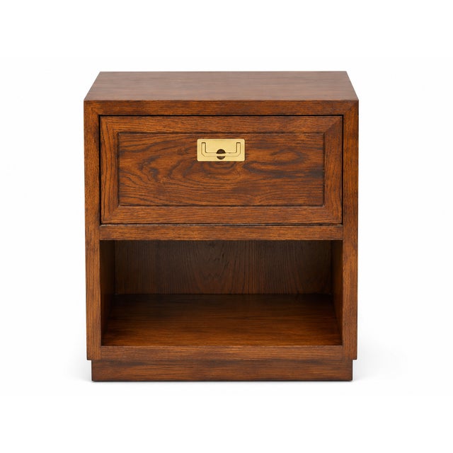 Wood Pair of Vintage Henredon Campaign-Style Nightstands/End Tables For Sale - Image 7 of 12