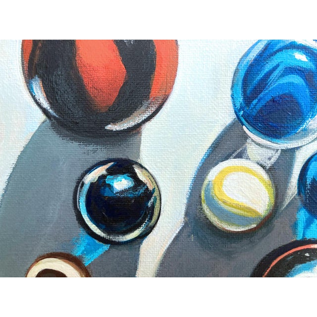 Contemporary Marbles With Shadows Contemporary Acrylic Painting For Sale - Image 3 of 3