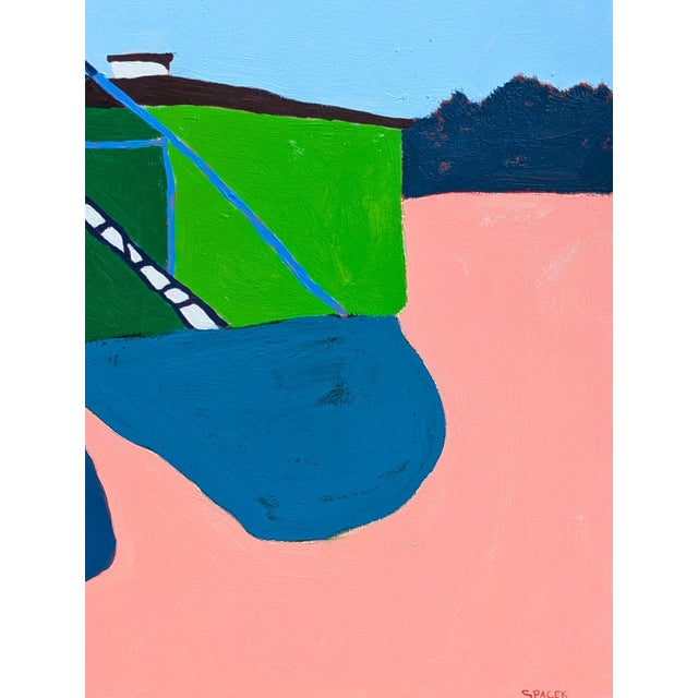 Pink Jacob Spacek “American Rural, Cistern” Contemporary Colorful Pastoral Landscape Painting, 2024 For Sale - Image 8 of 12