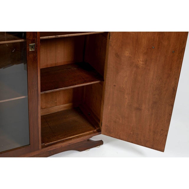 Antique French Art Deco Rosewood Vitrine Display Cabinet or Bookcase, 1940s For Sale - Image 10 of 17