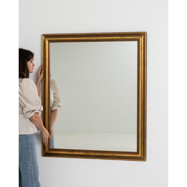 Wood 19th Century France Gold Wood Mirror For Sale - Image 7 of 9